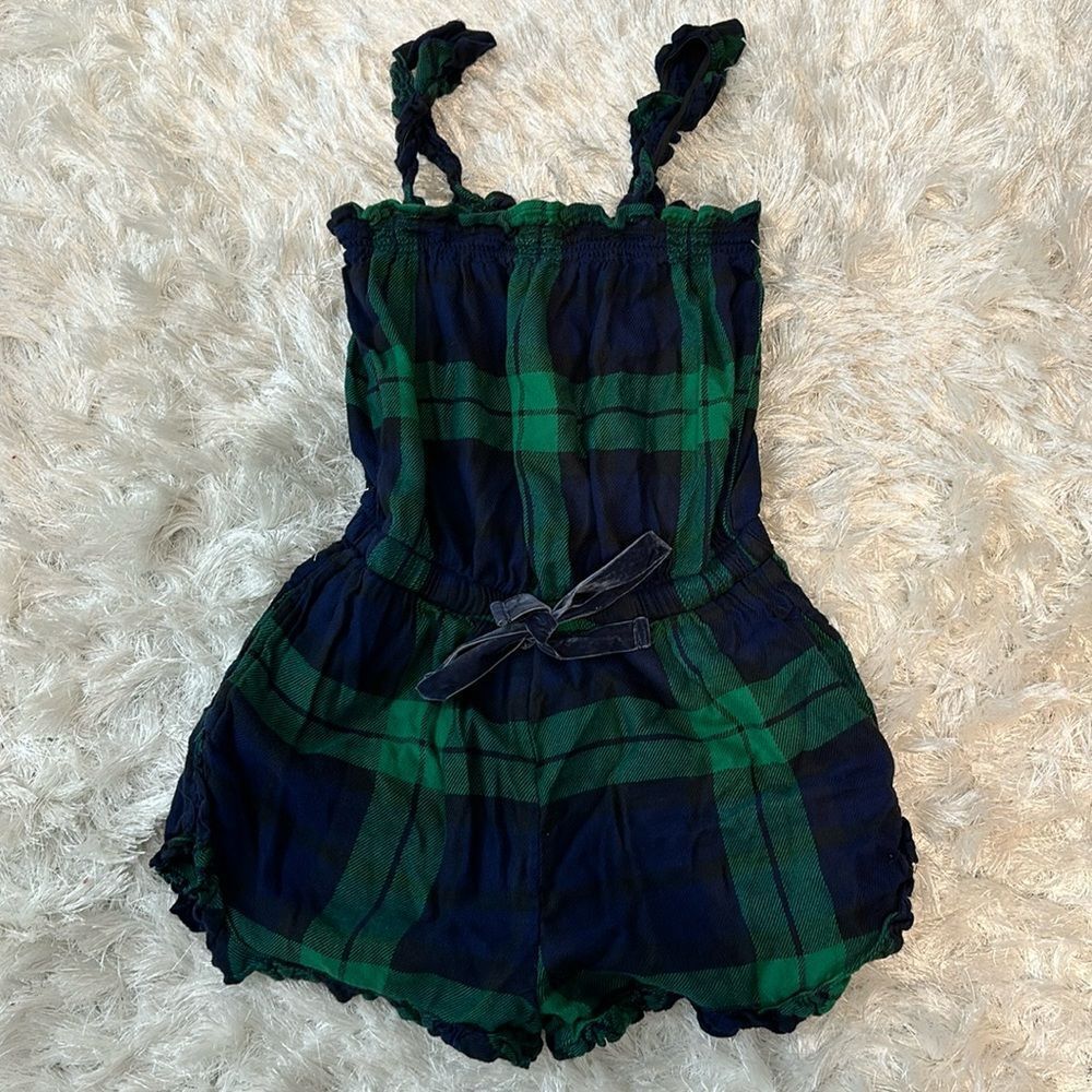 Aerie Green Flannel Romper